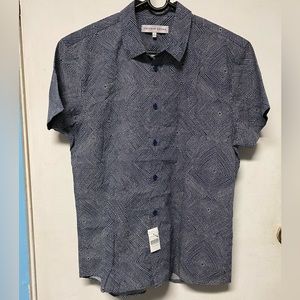 Orlebar Brown Navy Blue Geometric Shirt